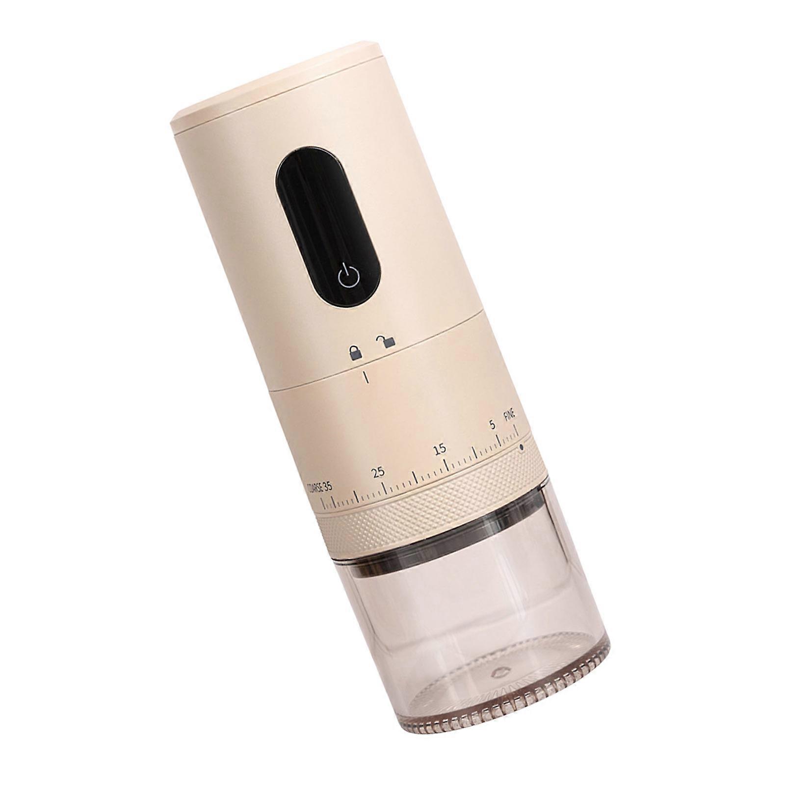 Additional Coffee Mill With Earthenware Center ABS Building 15 Crushing Preferences Low Noise Output Detachable Chamber For Easy Cleaning  White