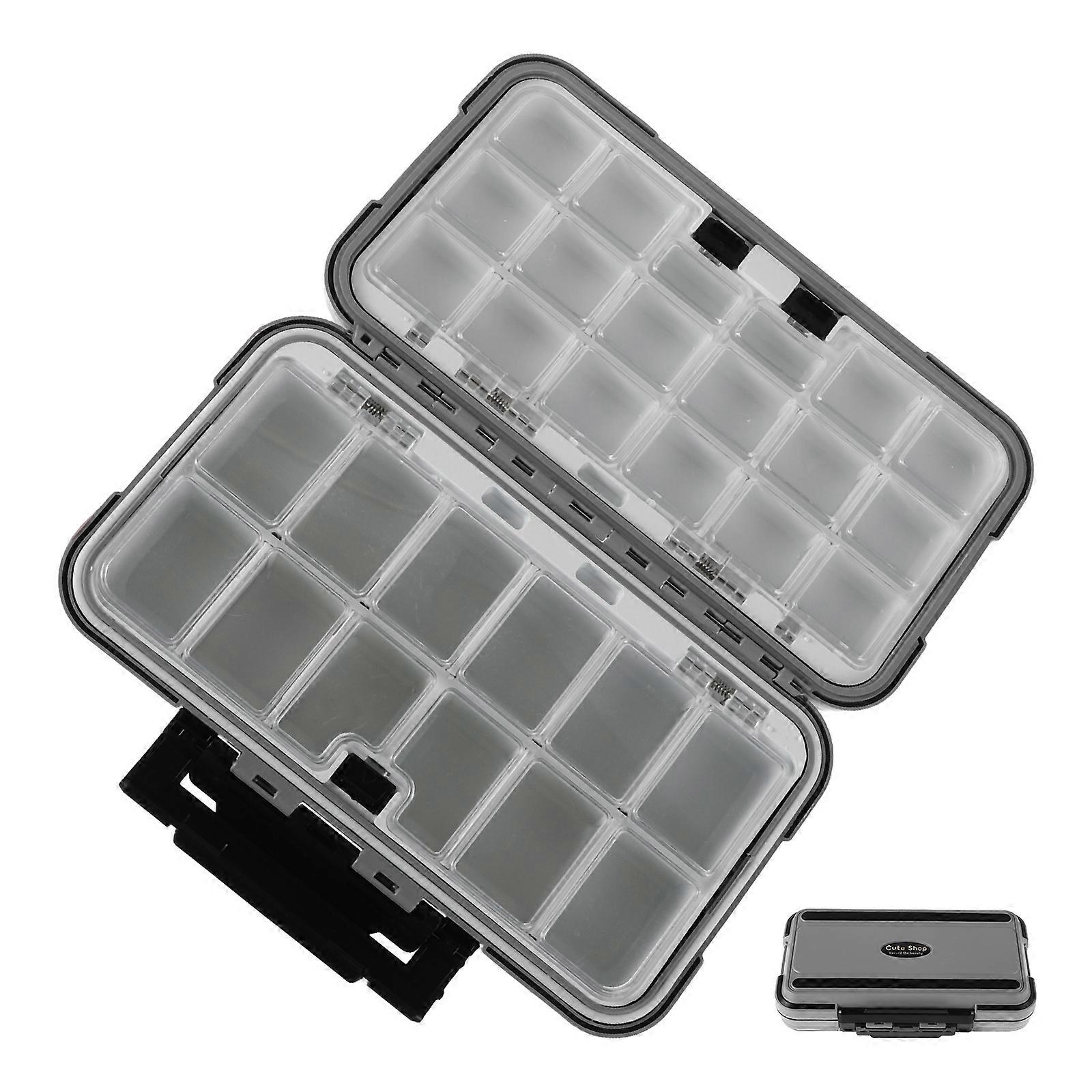 Grey Plastic Jewelry Organizer Box for Storage with Large Capacity Compartments