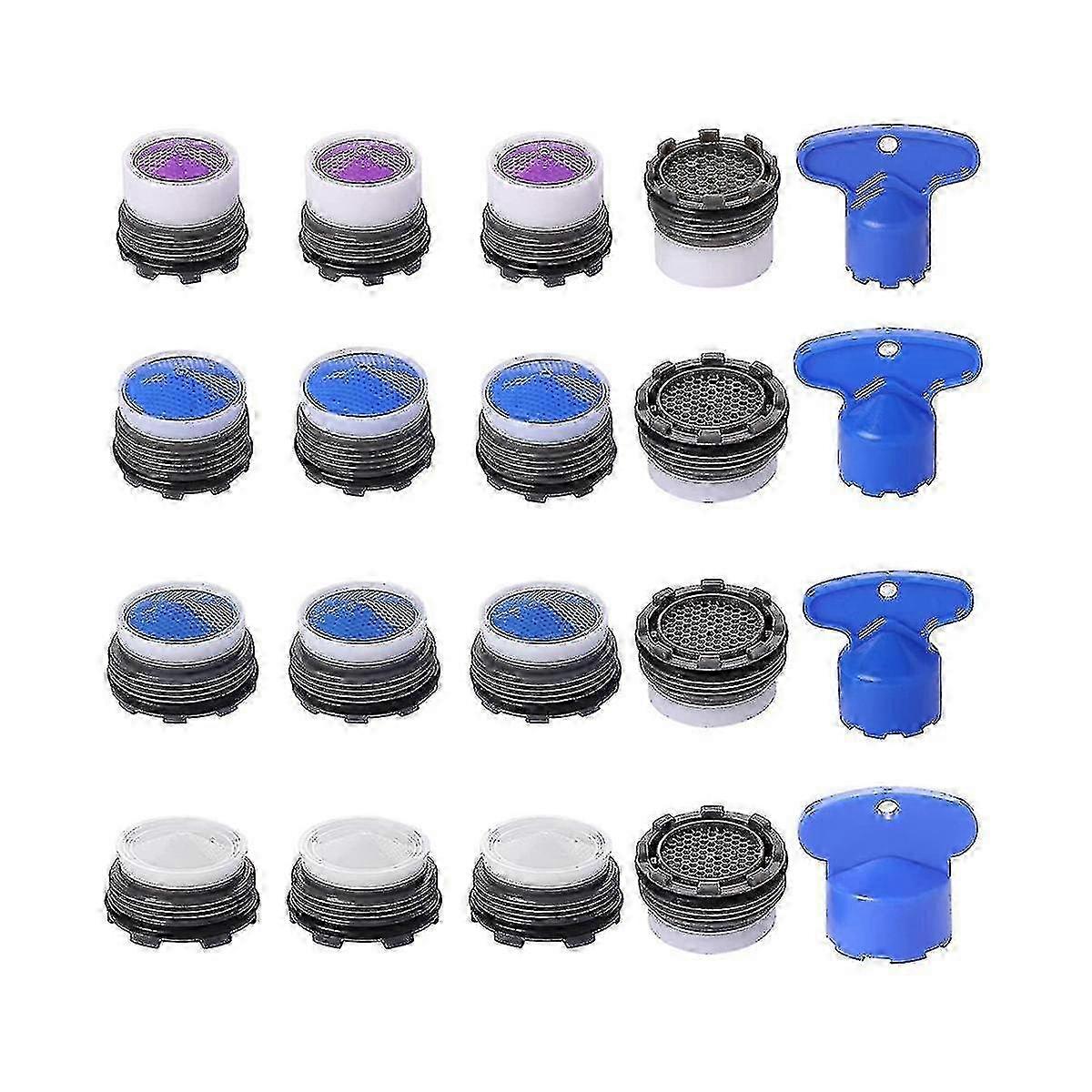 20pcs Faucet Aerators, M16.5 .5 M21.5 M24 Faucet Cache Aerator Water Saving Flow Restrictor With Ke
