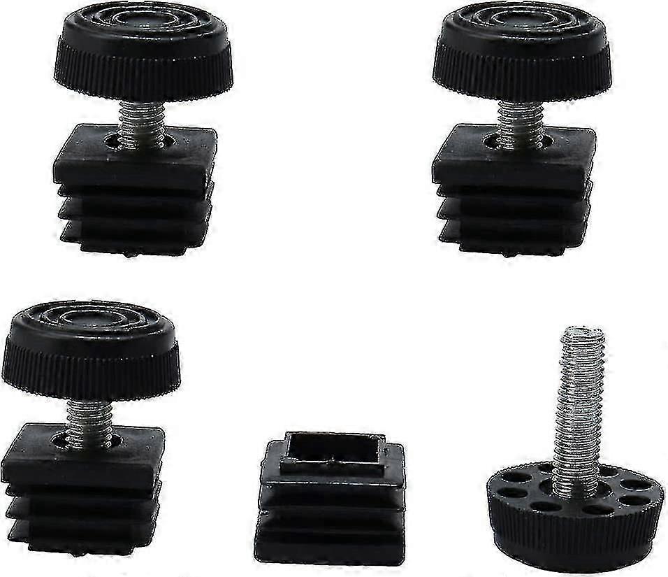 قدم التسوية 25 × 25mm مربع إدراج الأثاث قابل للتعديل تسوية 4 مجموعات