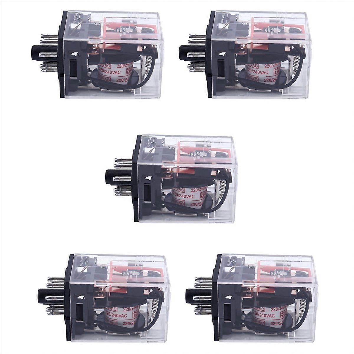 5X AC 220V/230V Coil Voltage PCB Power Relay 8 Pins DPDT 2NO 2NC MK2P-1