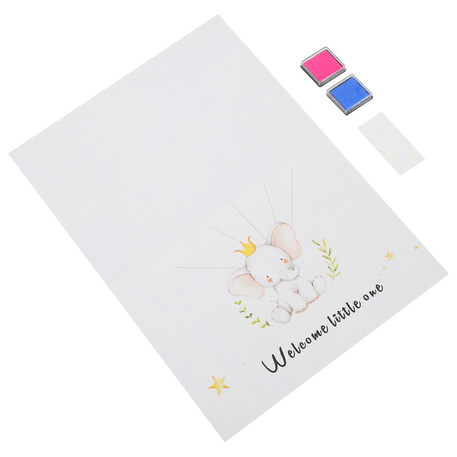 Guestbook for Baby Shower Fingerprint Tree Assorted Color Recording Wishes 1 Set