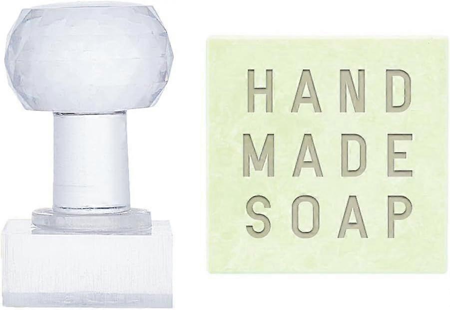 Word Acrylic Stamp - Handmade Soap Embossing Stamp with Handle for Soap Cookie Clay Pottery Biscuit Making Projects