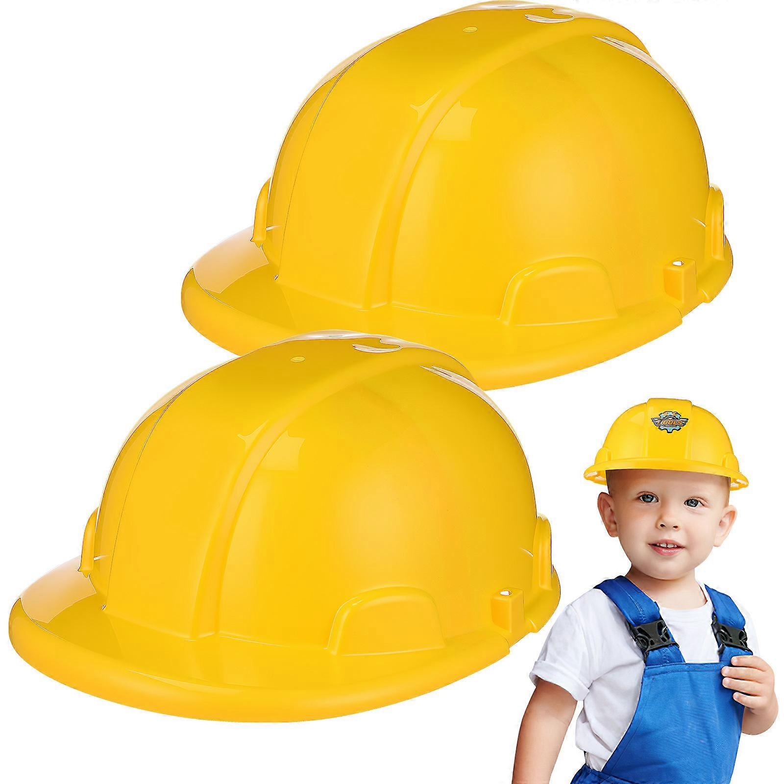Children's Construction Safety Toy Hat Plastic for Kids 2Pcs Set