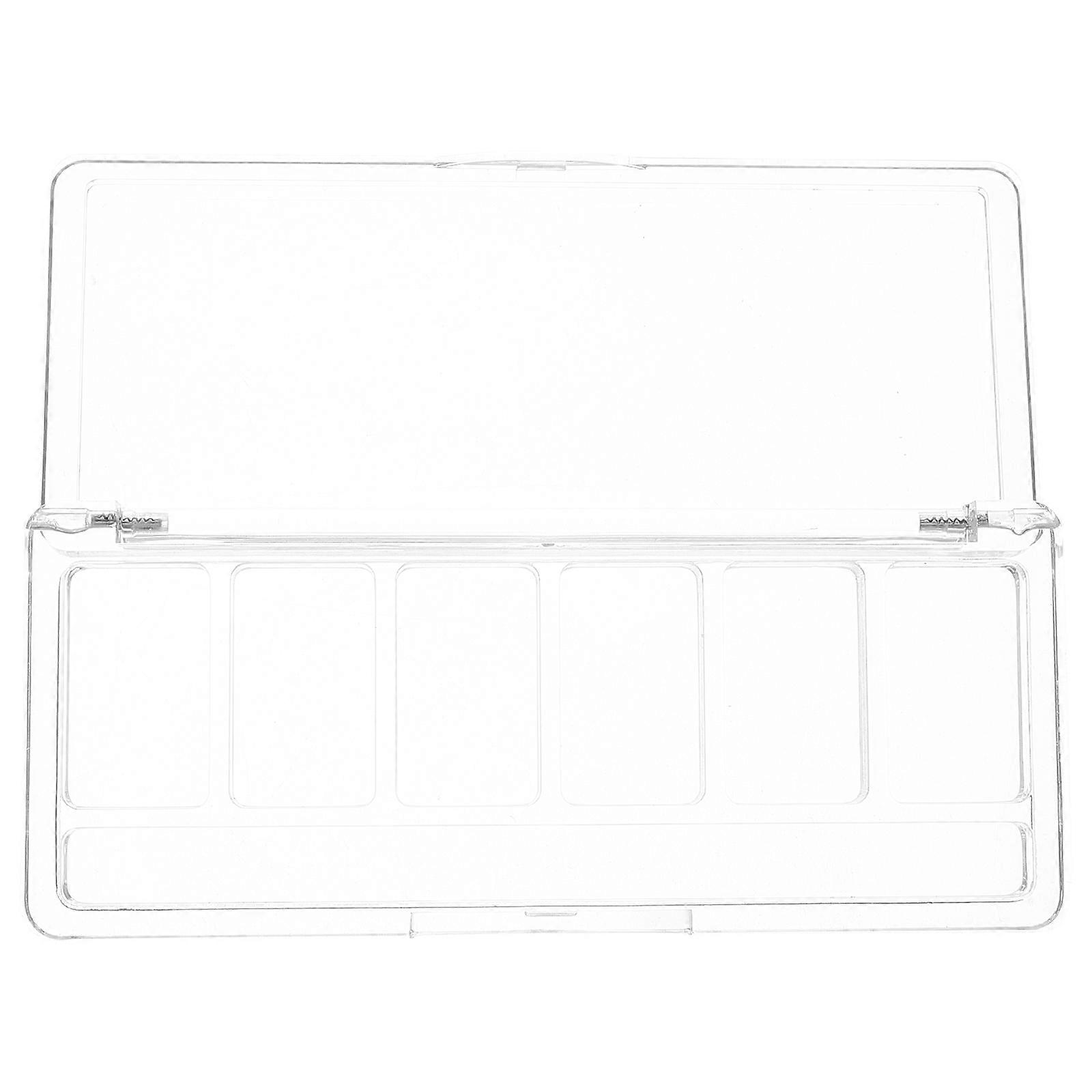 Clear Empty Eyeshadow Palette with Six Grids for Makeup Organization Travel Cosmetic Storage Case 1 Set Transparent Plastic