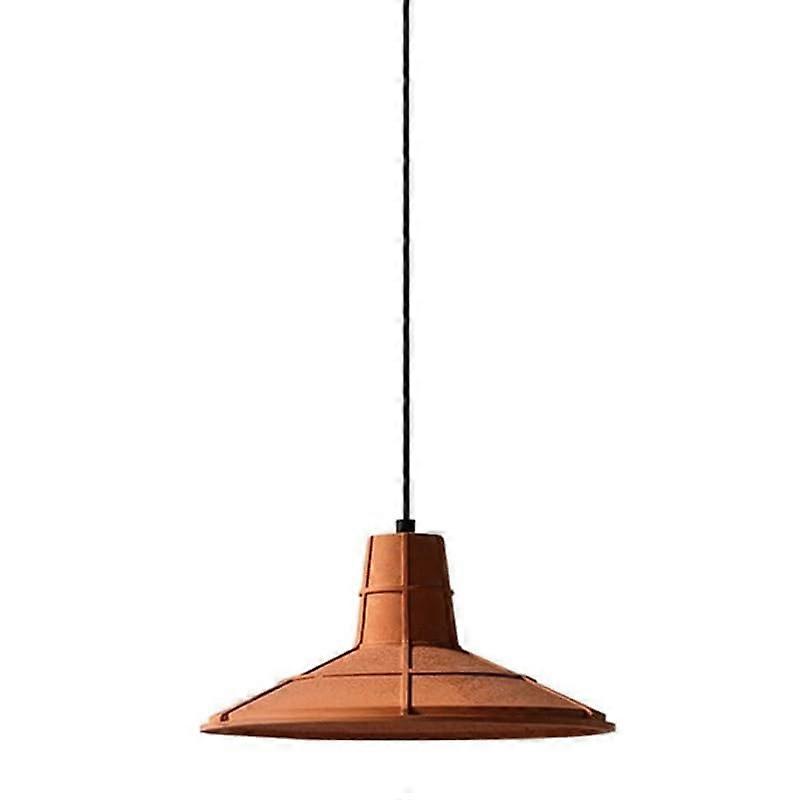 Industrial Cement Pendant Light with Adjustable Wire, HeatResistant E26 E27 Socket, 36x38cm
