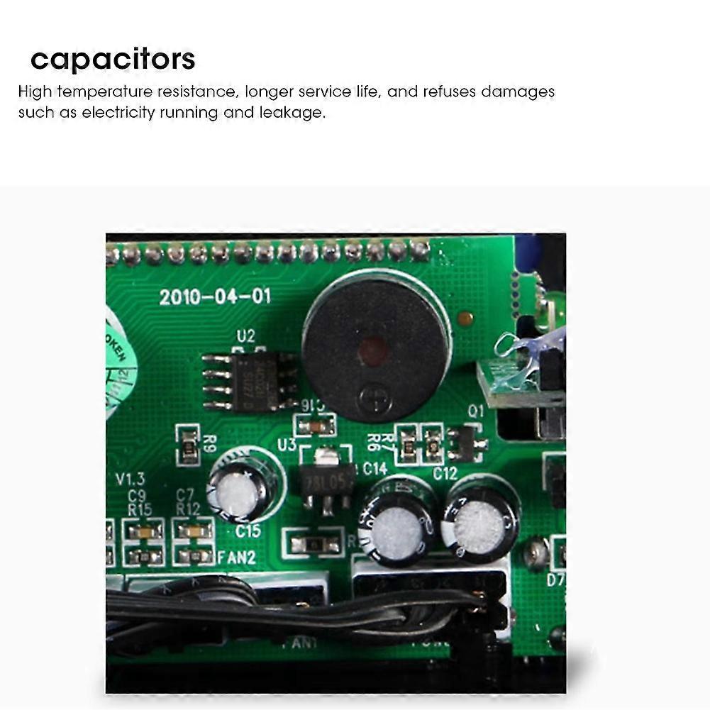 CPU Fan Controller Multifunctional CPU 4-Channel Front Panel with LCD Display for Desktop Computer