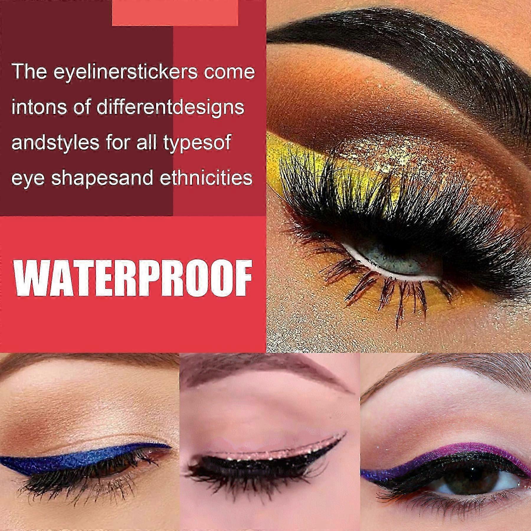 West&Month European And American Four-Pair Eyelash And Eyeliner Stickers, Glue-Free Self-Adhesive Gel Strips To Curl False Eyelashes