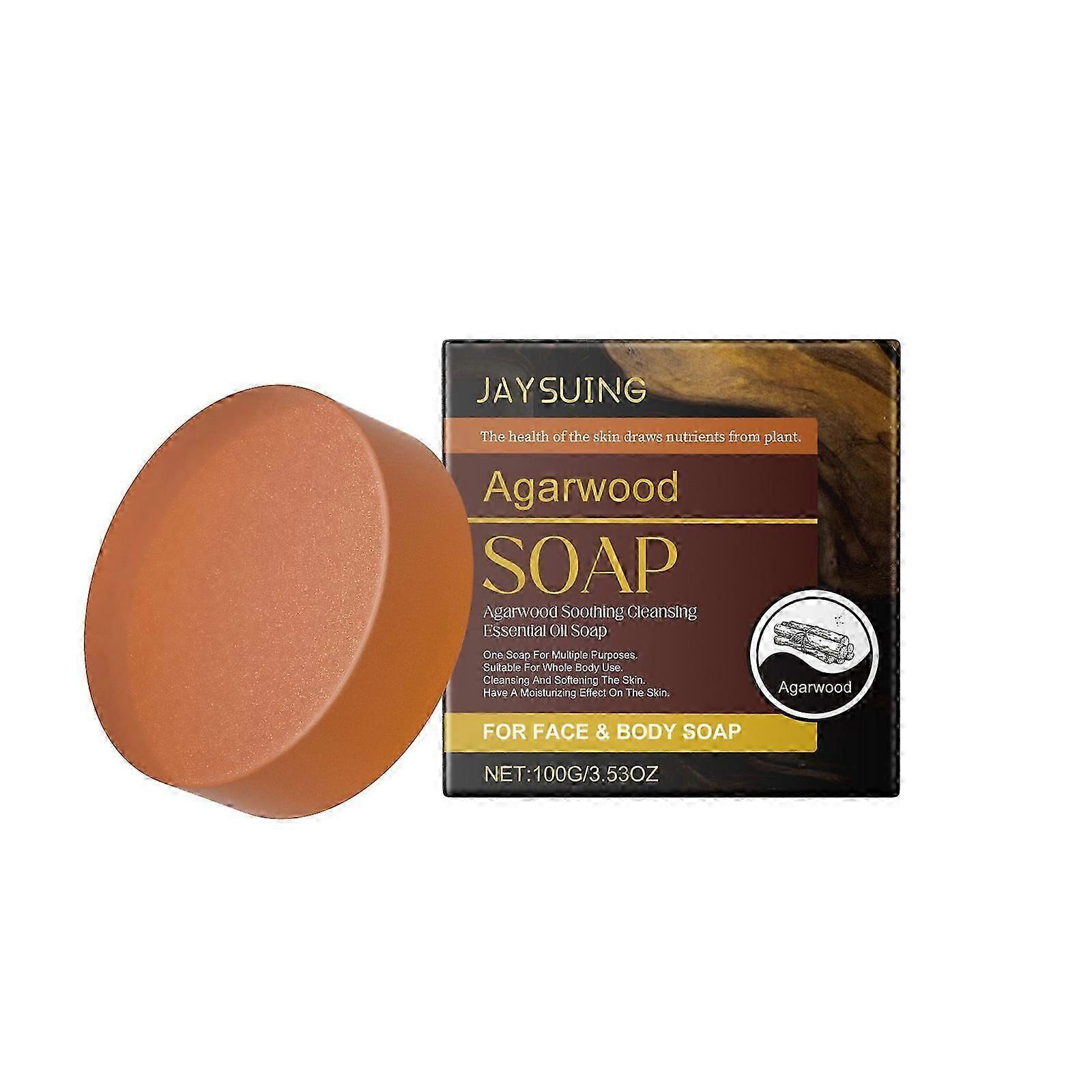 Agarwood Moisturizing Cleansing Soap for Face  Body  Gentle Hydrating Body Wash with Shea Butter  Aloe Extract, Forms Protective Barrier, Suitable f