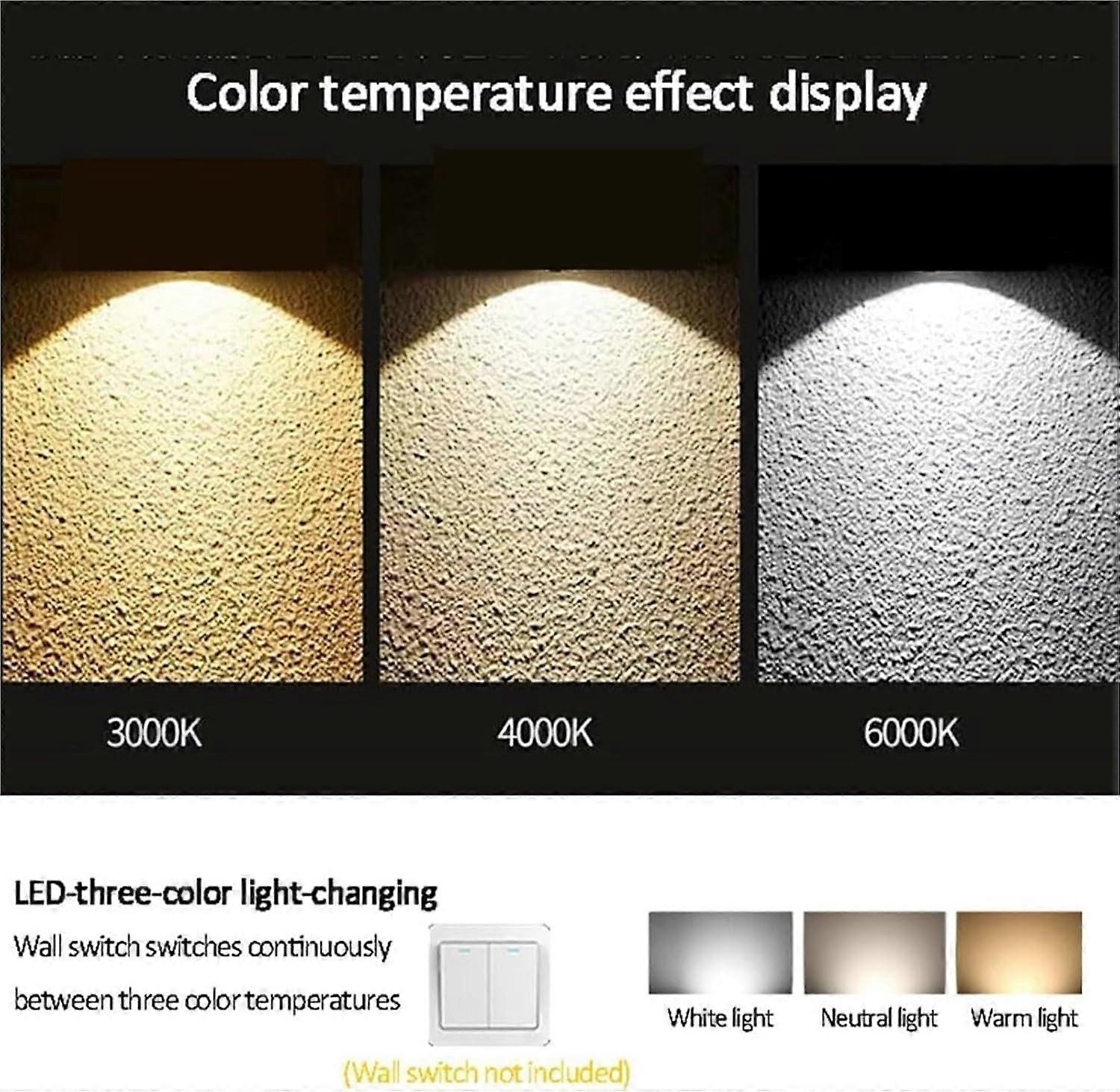 LED Recessed Downlight 7W 30° Adjustable Tilt Three Color Temperature Silver Trim  CRI 80+