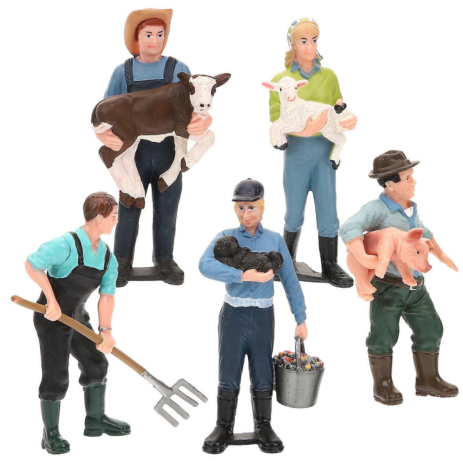 Farmer Model Miniature Figure for Decor 20Pcs Assorted Color Simulation