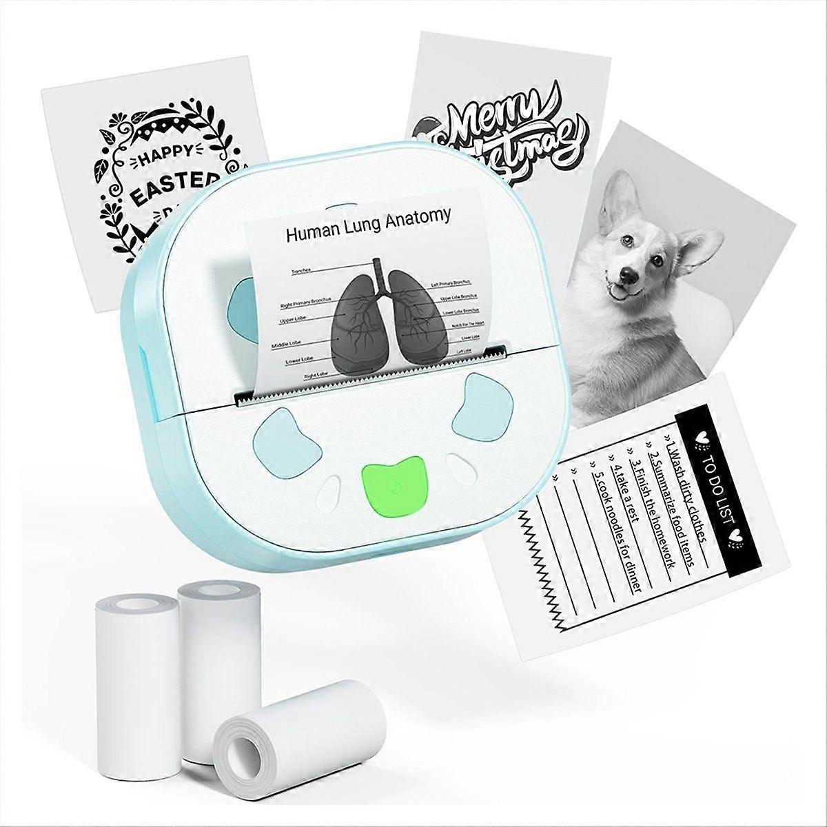 Portable Mini Sticker Printer , D21 Bluetooth Sticker Maker Machine with 3 Rolls Paper, Thermal Inkl