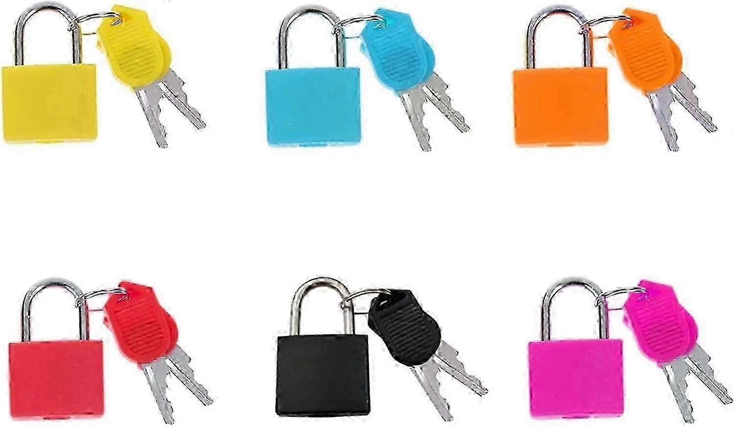 6pcs Multicolor Suitcase Locks - Luggage Metal Padlocks