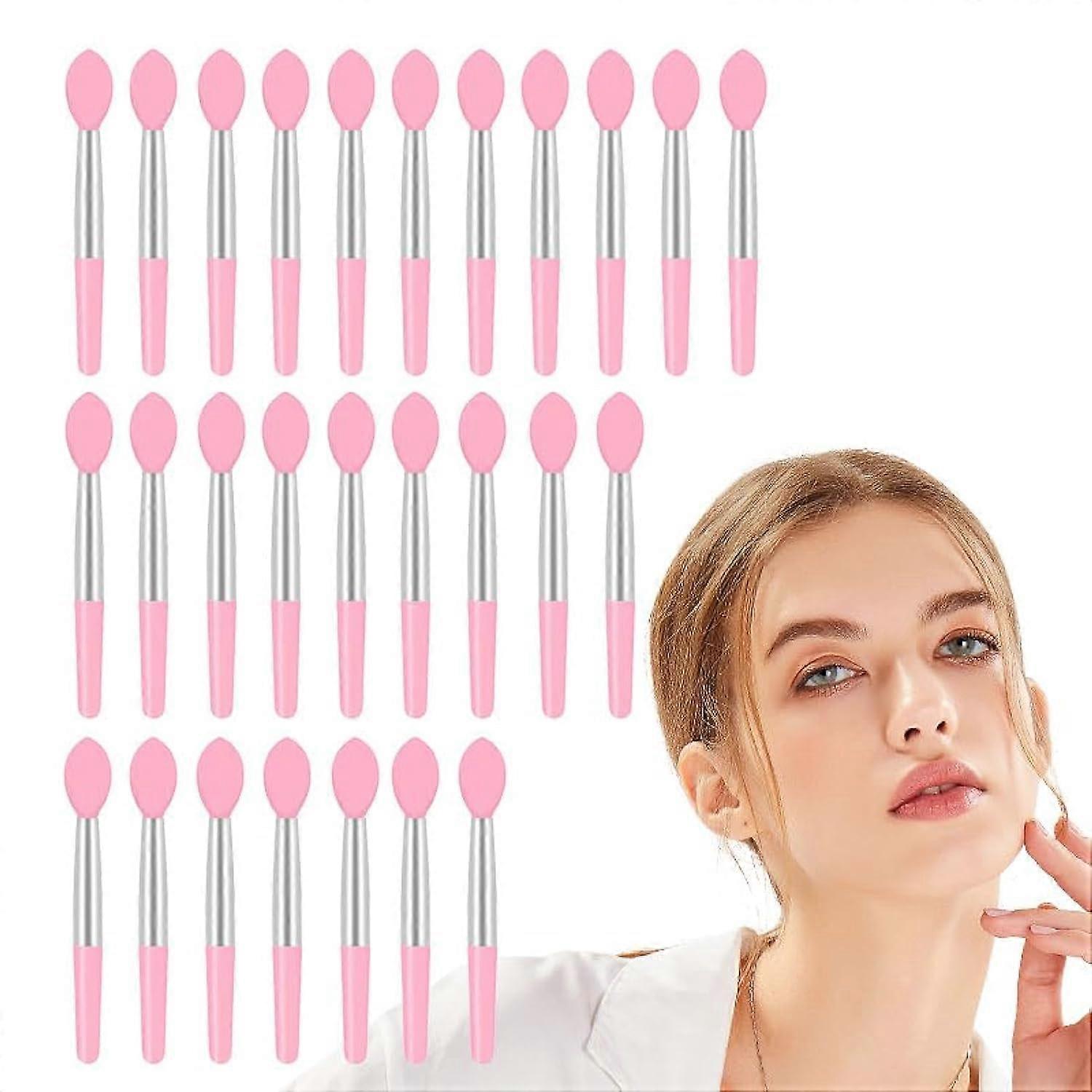 24Pcs Lip Applicator Brushes Set Silicone Reusable Gloss and Balm Tools with Covers for Travel
