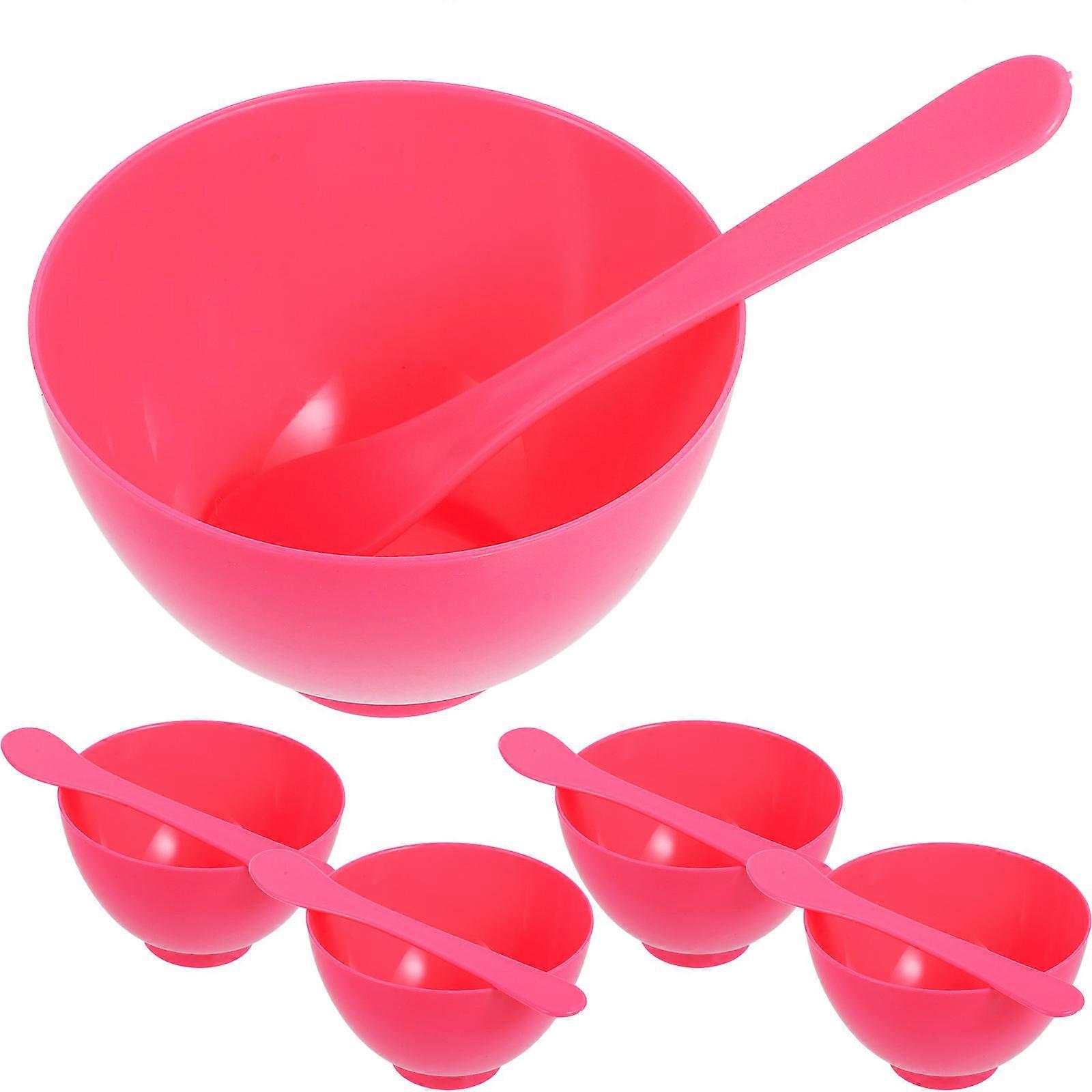 5 Sets DIY Mask Mixing Bowl for Storage Use Pink PP Material Durable and Easy to Clean Lightweight
