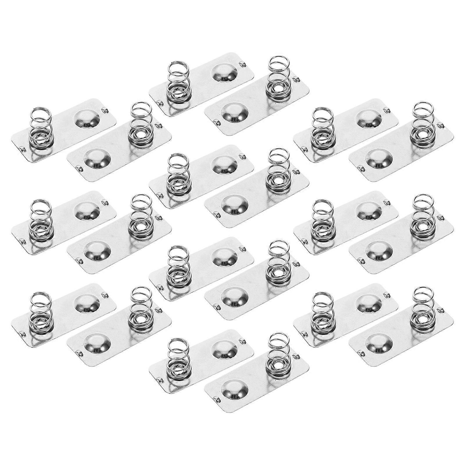 Battery Connector Spring Plates for Aa Batteries 20Pcs Durable Silver Metal