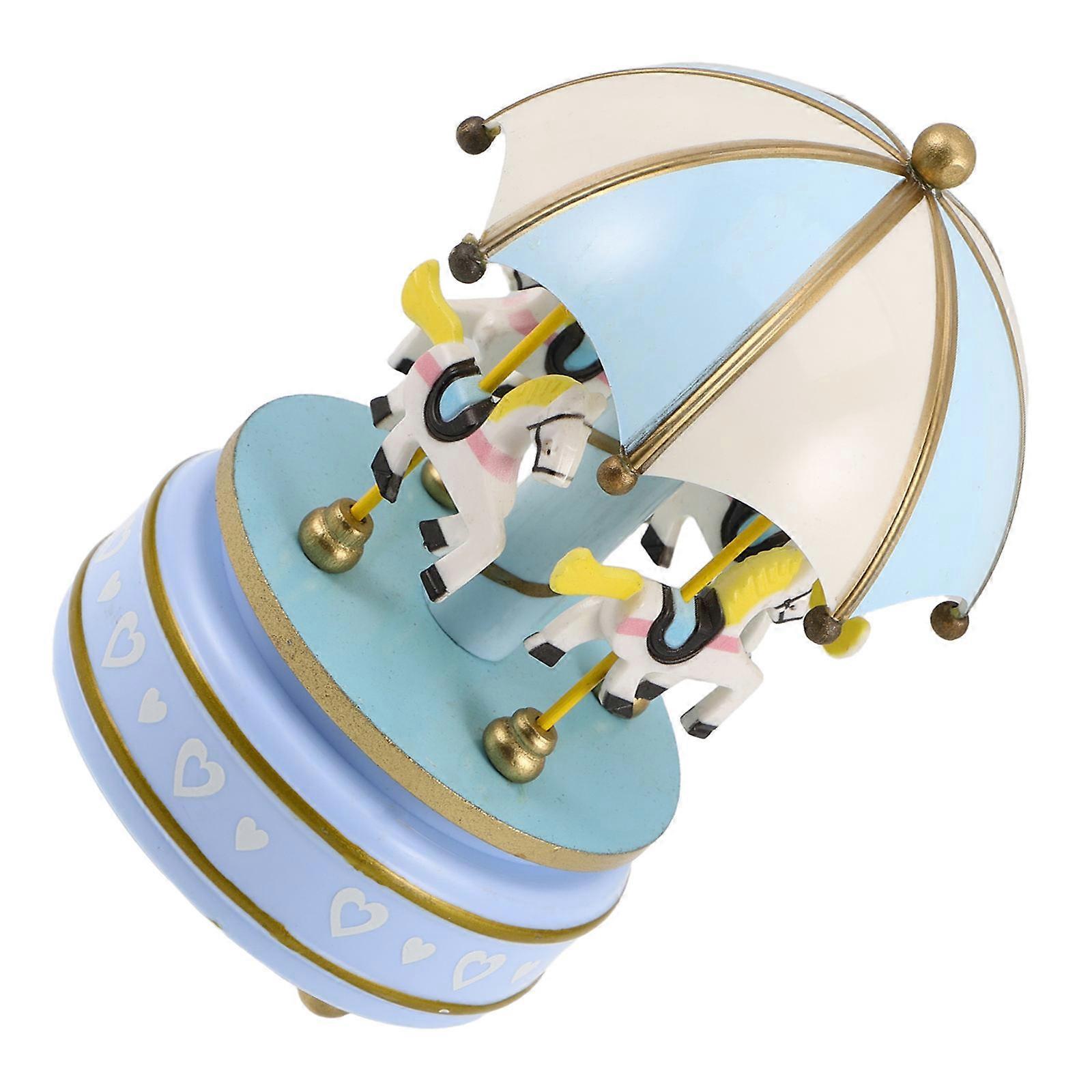 Wooden Rotating Music Box Decorative Music Box for Desktop Use