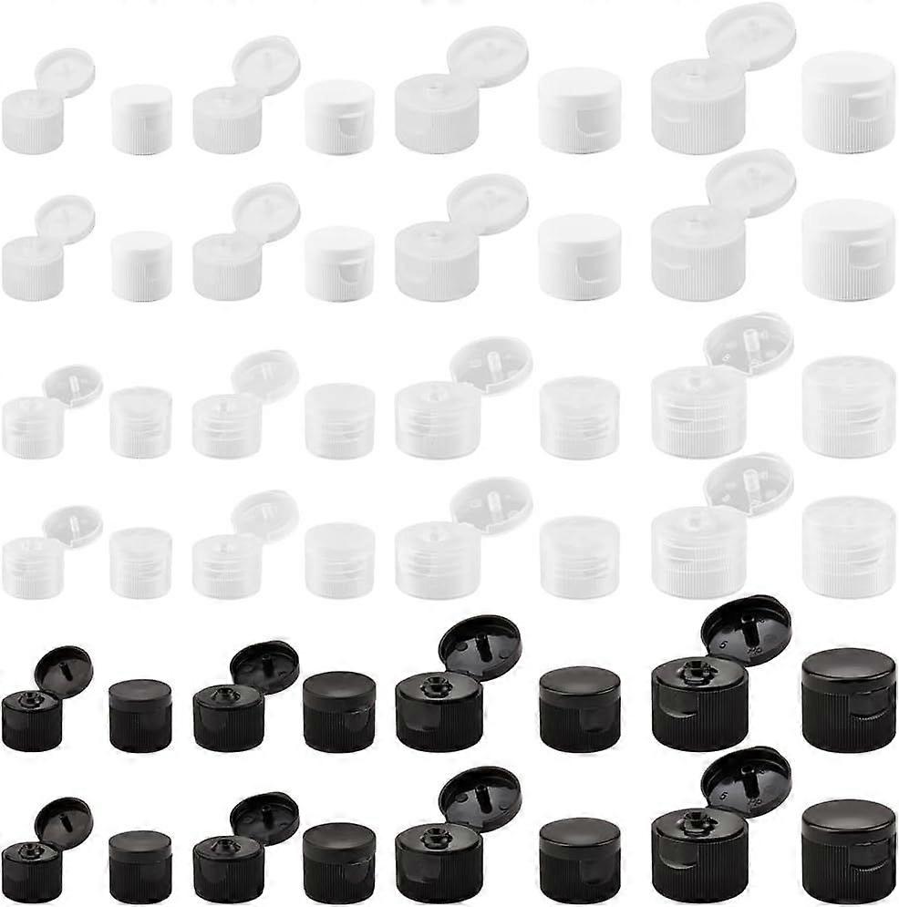 48Pcs 4 Sizes Flip Top Dispensing Cap White Replacement Bottles Emptying Caps Reusable Plastic Leak-Proof Snap Top Stopper Plug for Shampoo Moisturize