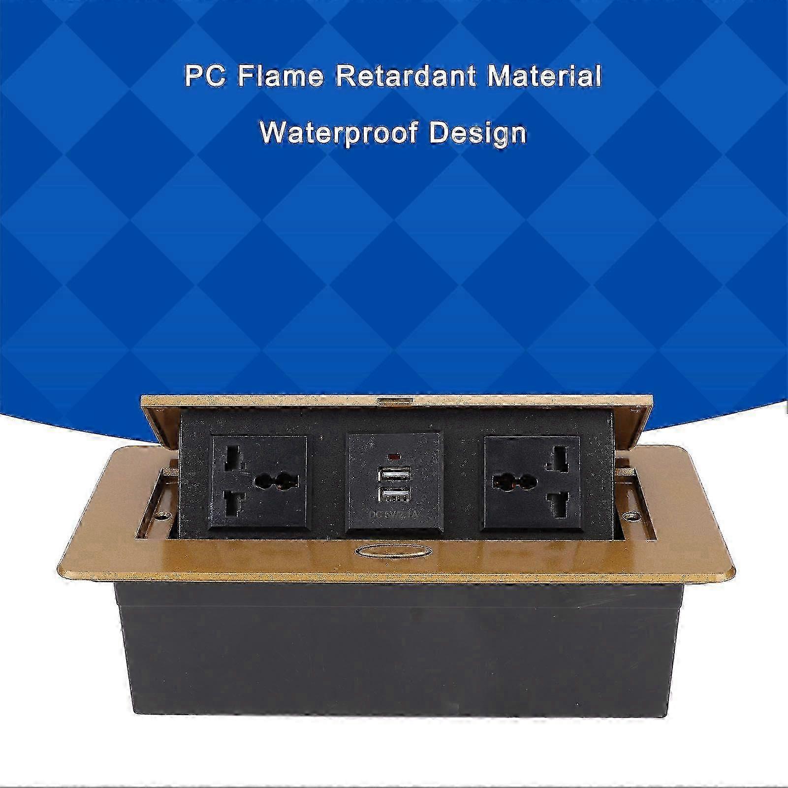 Pop-up Hidden Socket J29l Gold Double Three-hole + Double Usb 250v