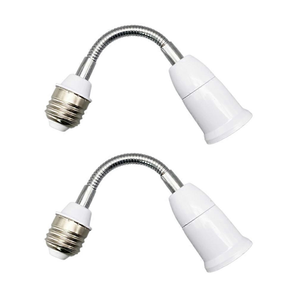2pcs E27 Light Bulb Holder Flexible Extension Adapter Screw Socket Converter