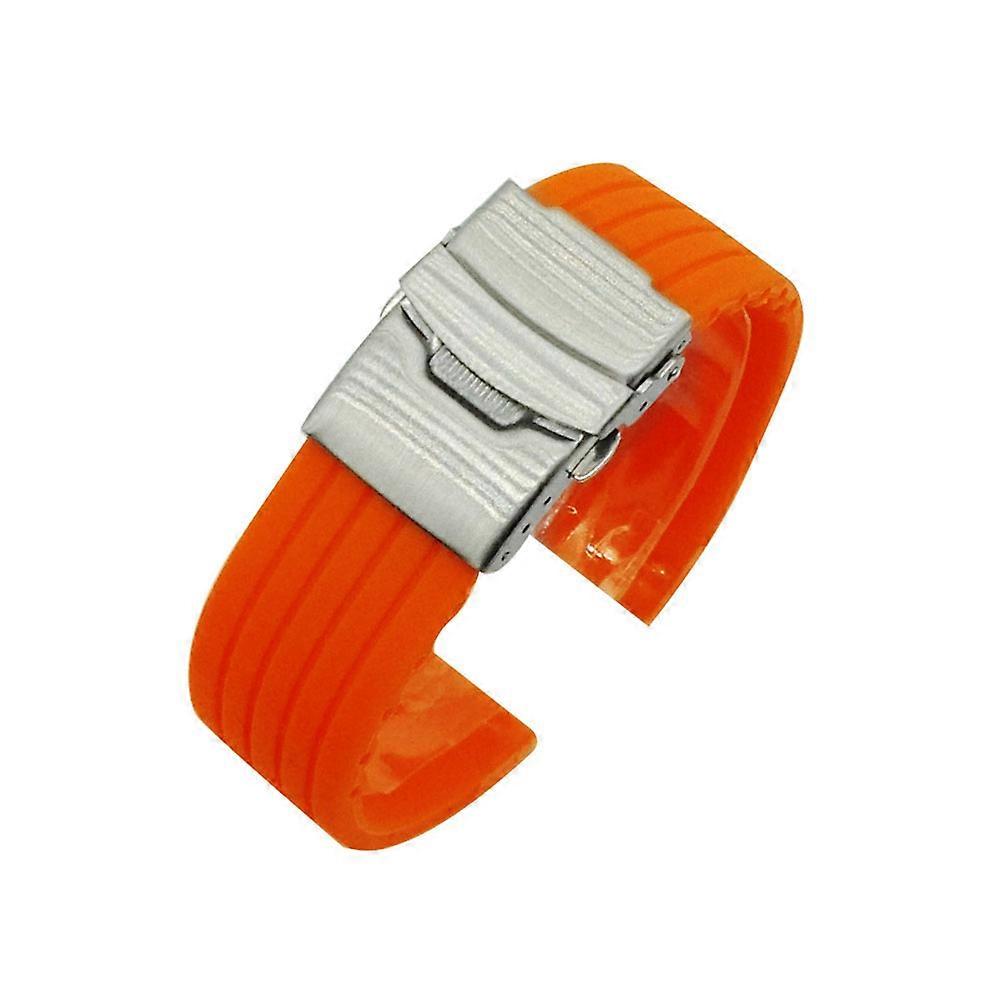 Orange Silicone Watch Strap for Watch Use Replacement Quick Release Band