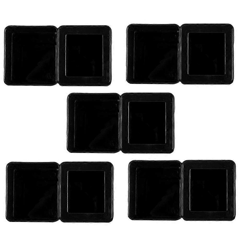 Reptile Boxes Breeding Boxes for Storage 5Pcs Black Feeding Case