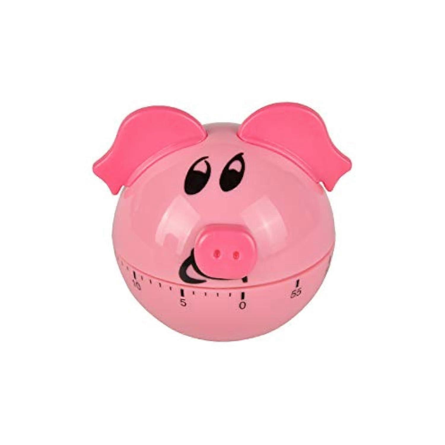 Cute Pig Kitchen Timer Mechanical 60Min Countdown Battery Loud Alarm for Cooking Baking