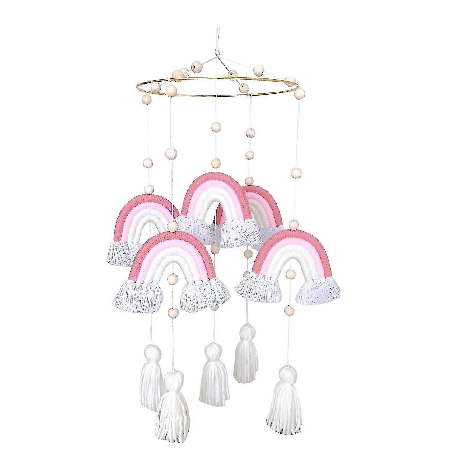 Hand-woven Rainbow Tapestry Wall Hanging Decor Macrame Tassel Decor1pcs