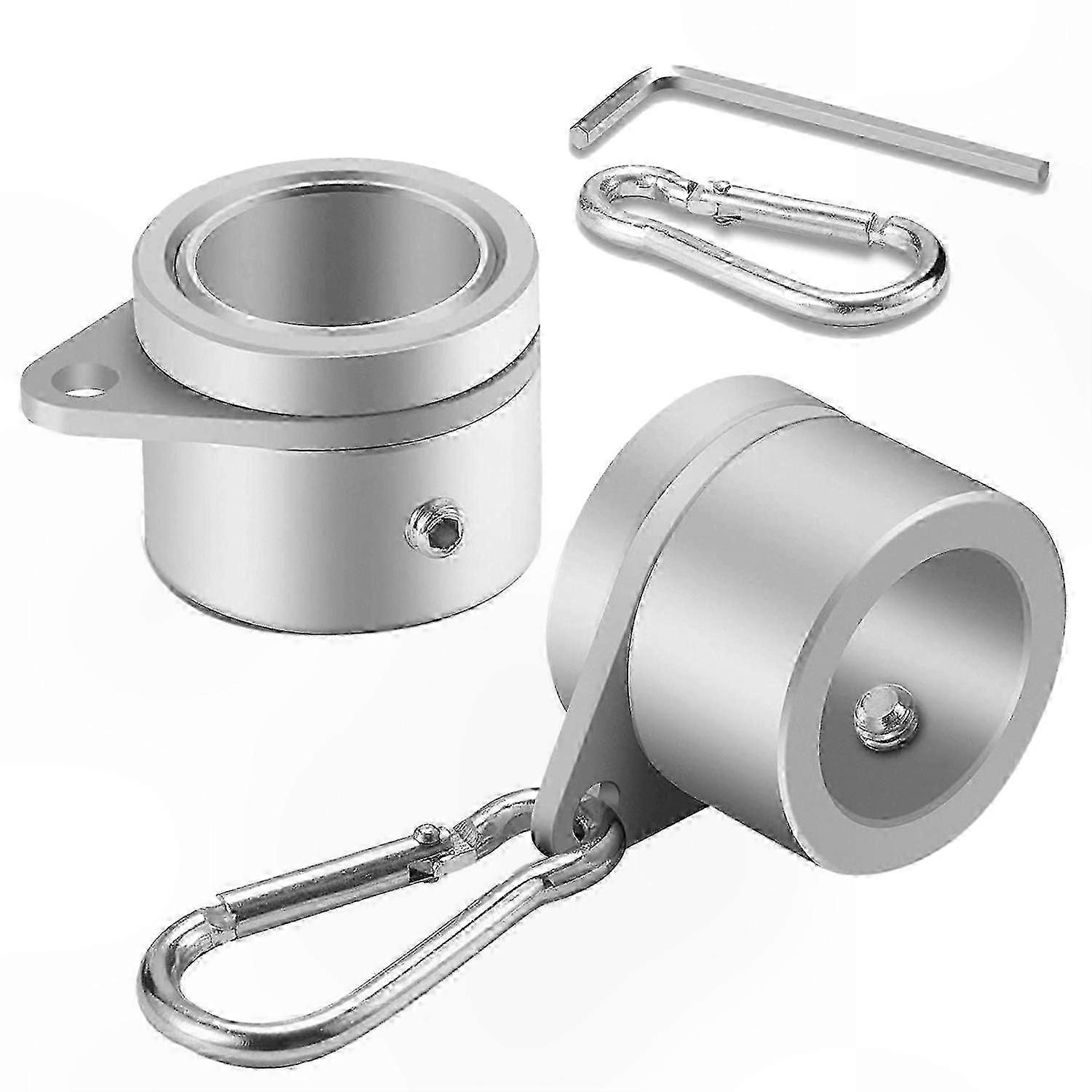 2 Pack Flag Mounting Rings with 360 Swivel Clips for Tangle-Free Pole Display