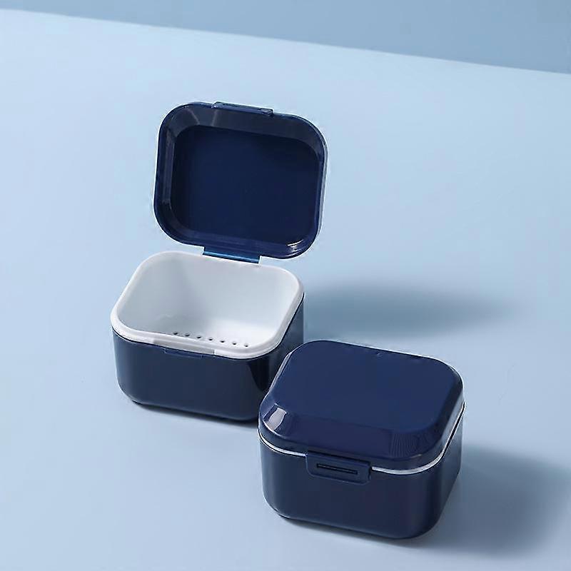 Oral Cleaning False Teeth Denture Storage Box Retainer Case Portable Mouth Guard Box Teeth Aligner Double Layer Braces Box