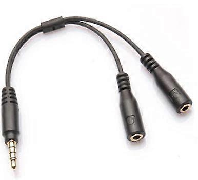 Dual Microphone Splitter Cable 3.5mm Audio Adapter for Headphone and Mic Connection
