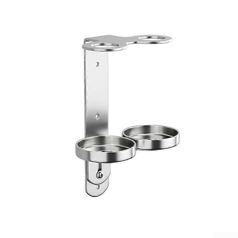 Stainless Steel Wall Mounted Soap Dispenser Holder Rust Resistant Space Saving Bathroom Rack 2 Hole