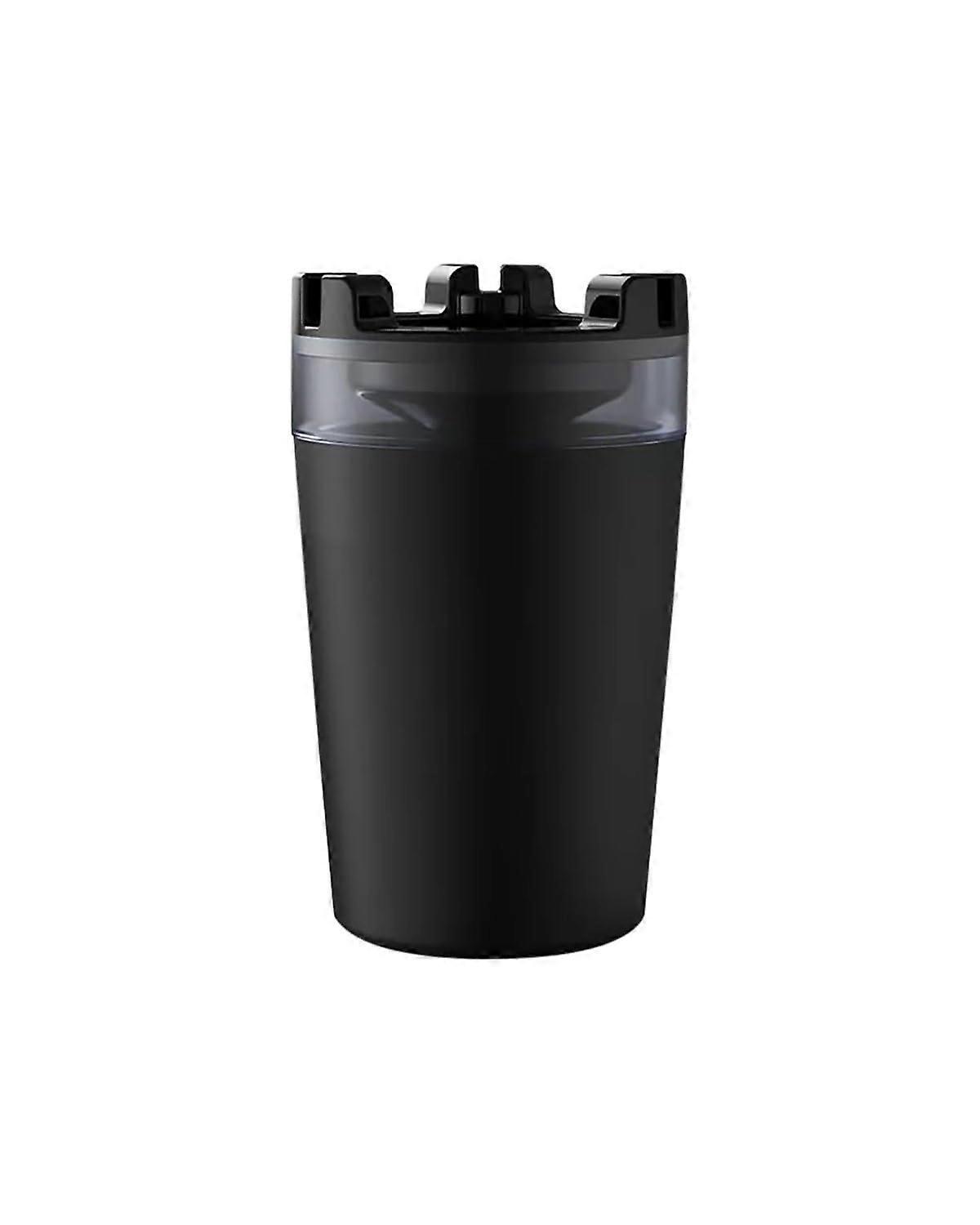 Car Ashtray with Lid and Automatic Smoke Extinguishing, Removable EasyClean Lining, Black