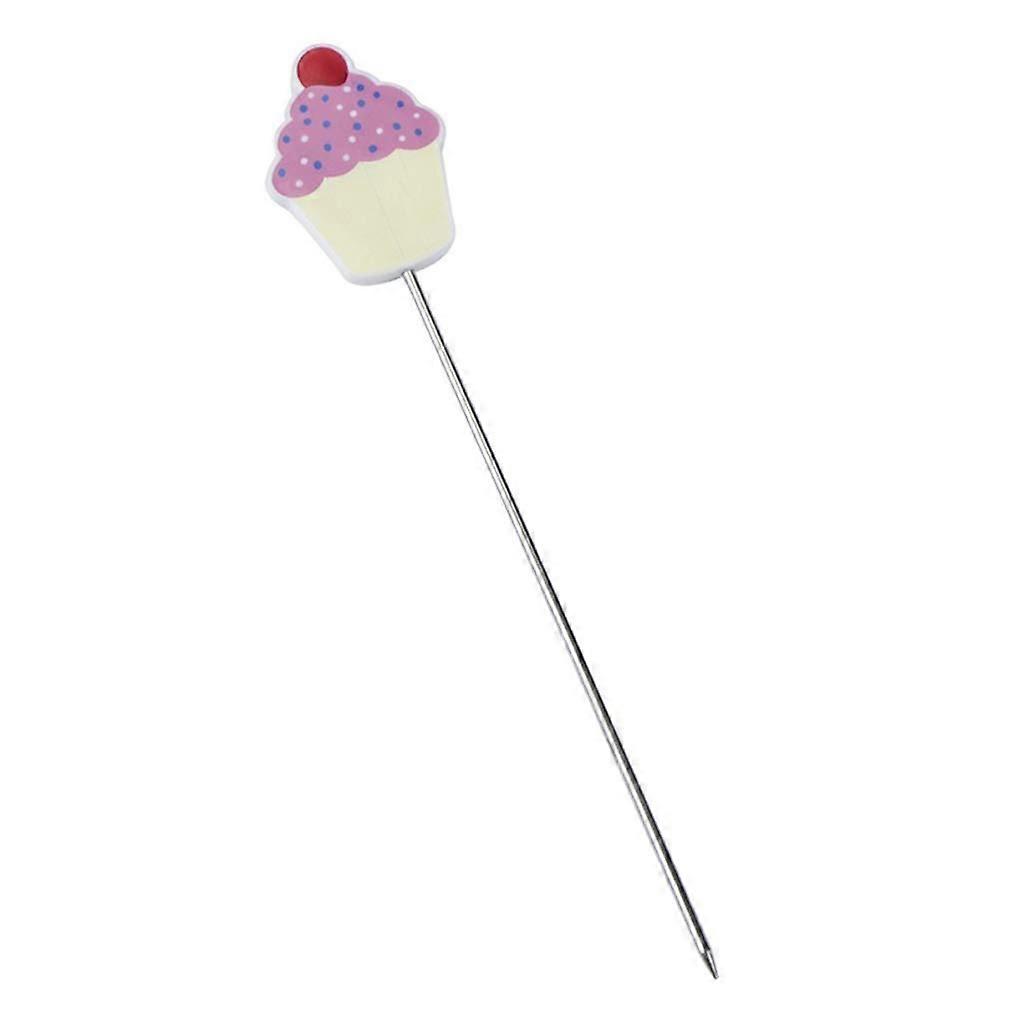 Stainless Steel Cake Tester with Heat Resistant Handle, Reusable Probe, Fun Cupcake Shape