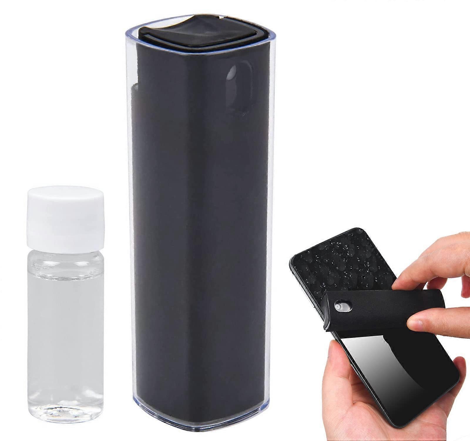 Screen Cleaner with Builtin Microfiber Cloth and Refill for Phone Laptop Tablet Electronics 12ml Black