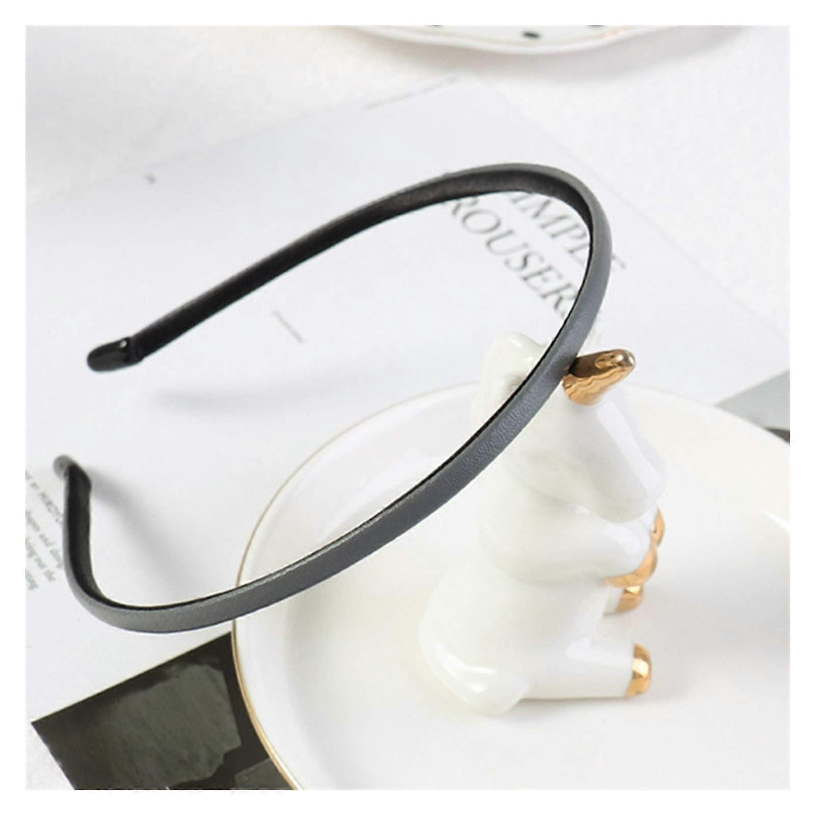 Solid Synthetic Leather Flapper Style Headband for Women, Elegant One Size Hair Accessory