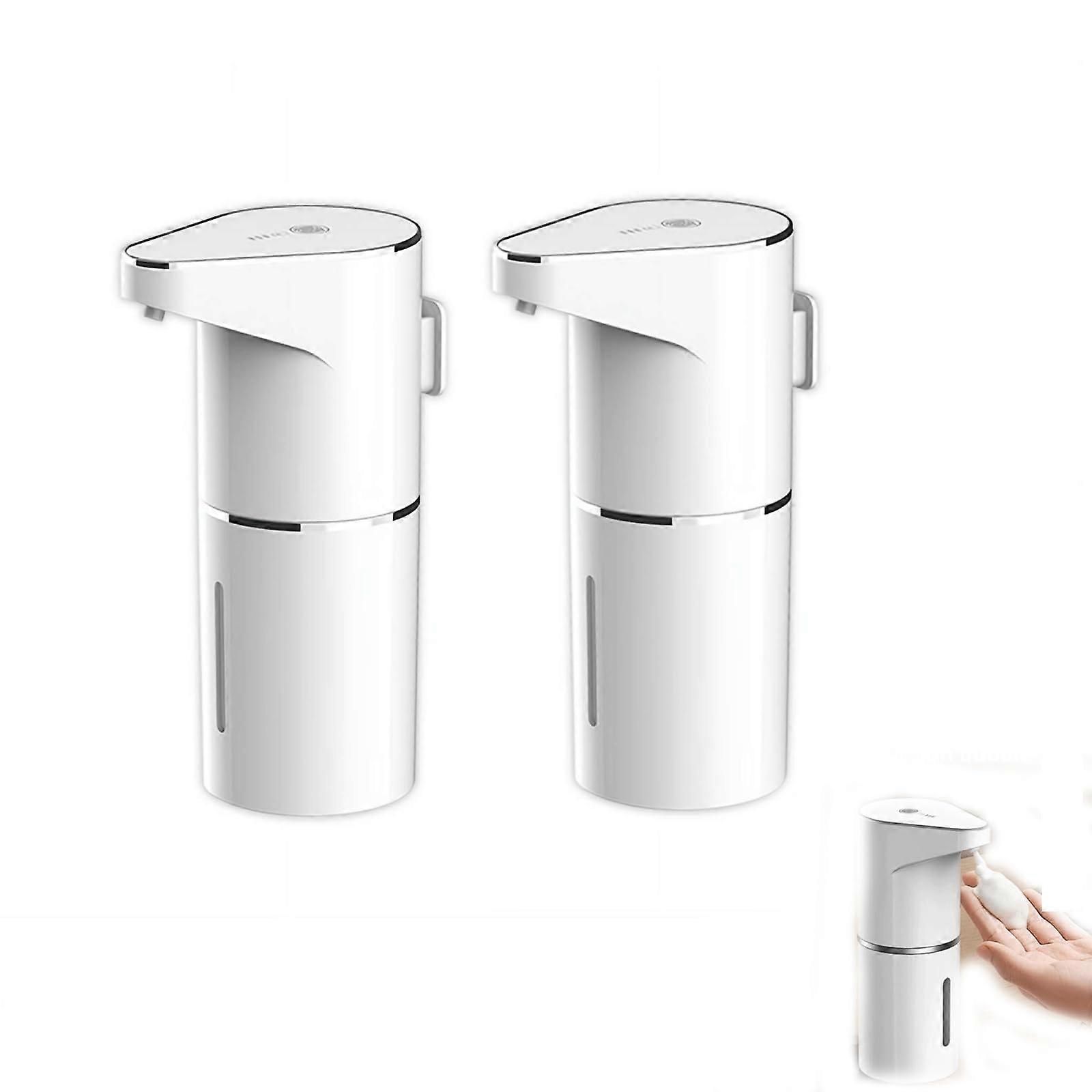 Automatic Soap Dispenser Wall Mount Touchless Sensor USBC Rechargeable 350ml 3Gear Foam 2pcs