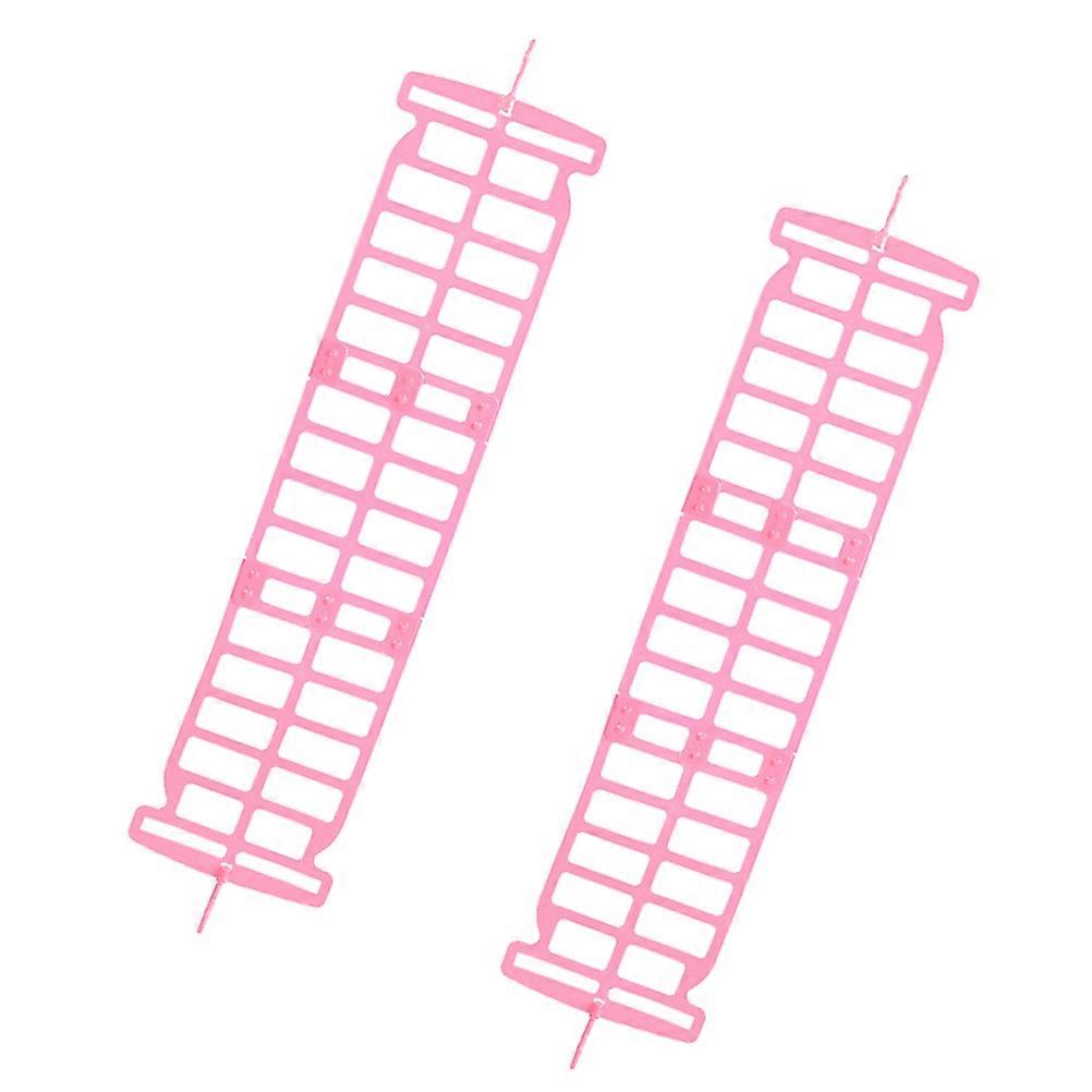 Balcony Drying Pillow Rack for Storage Use 2Pcs Multifunctional Adjustable Pink