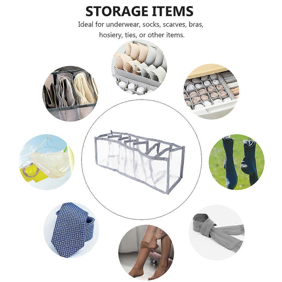 Blue Storage Box for Underwear Organizer 1Pcs Multi-Compartment Case