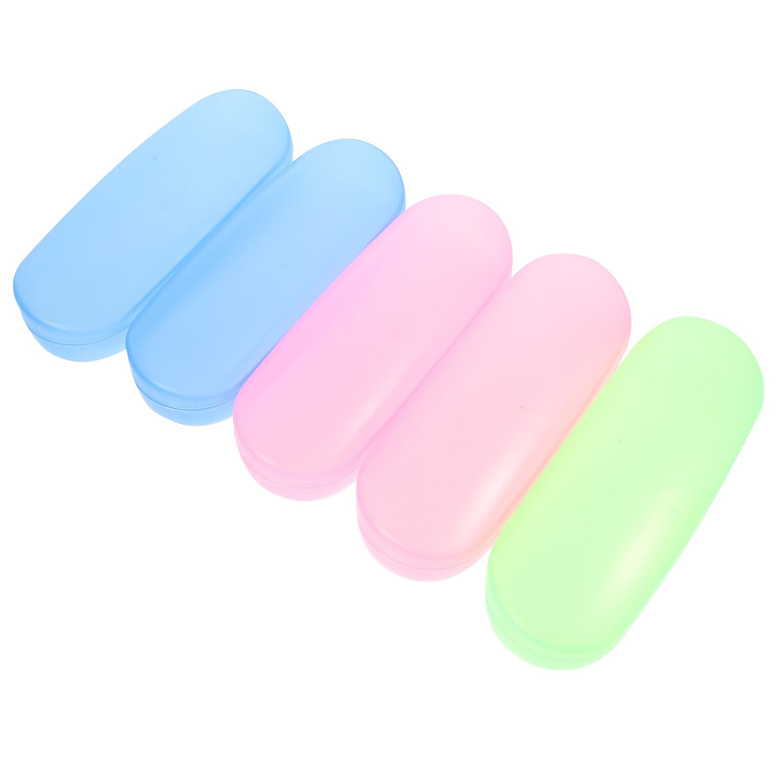 Glasses Case Plastic Eyeglass Box for Storage 5Pcs Portable Transparent