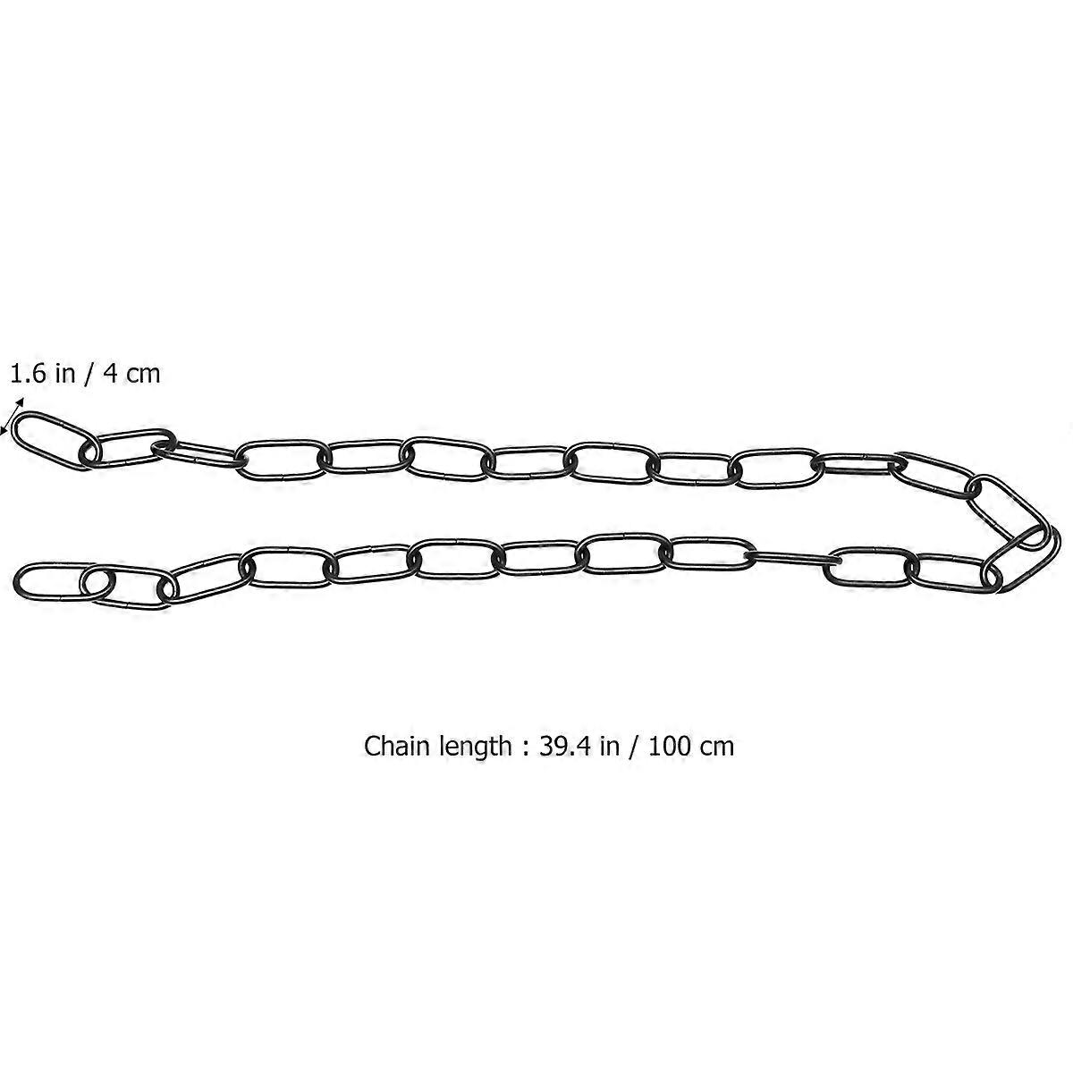 Lamp Link Chain Hanging Chain for DIY 2Pcs Black Iron Durable Link