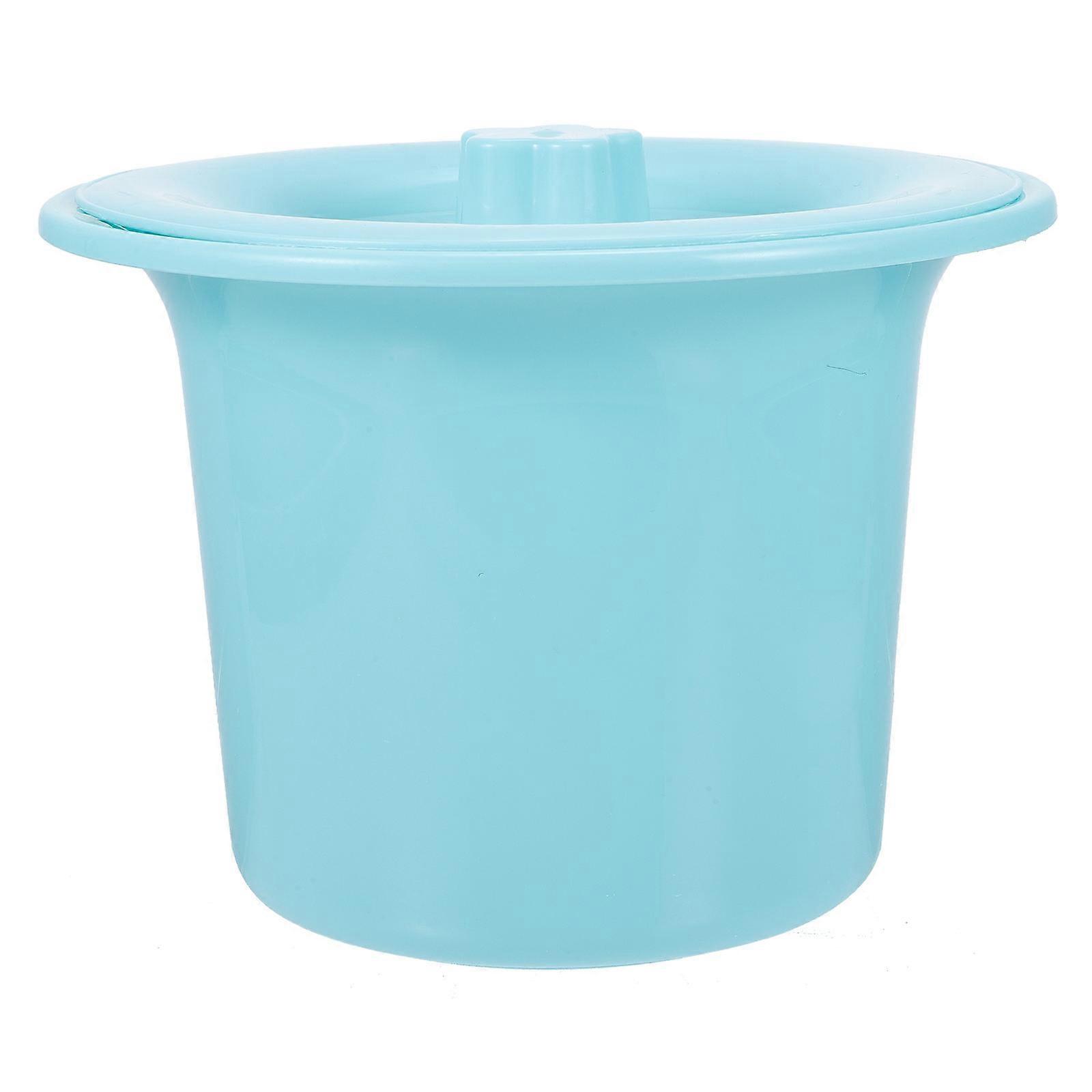 Blue Portable Chamber Pot for Elderly Urinal Covered 2Pcs Practical Pee Pot