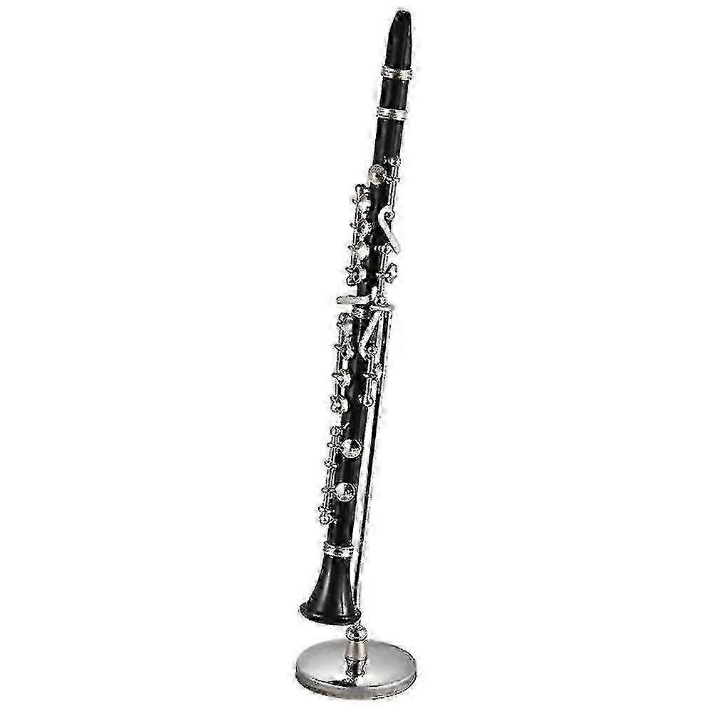 Mini Black Clarinet 16cm with Bracket Gift Box Decorative Collection Model
