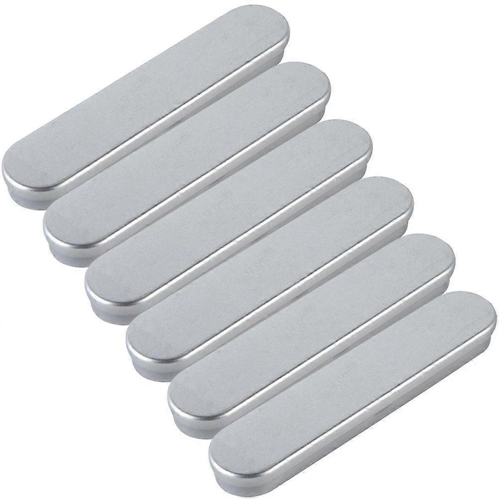 6pcs Empty Tinplate Portable Storage Containers Metal Rectangular Storage Cases