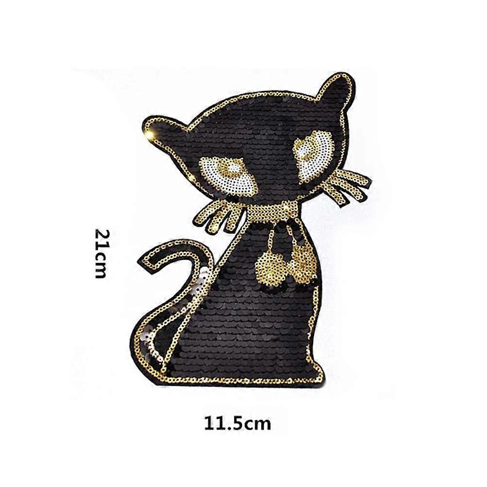 Clothing Patch Shining for Decoration 2Pcs Black Cat Patch Sticker