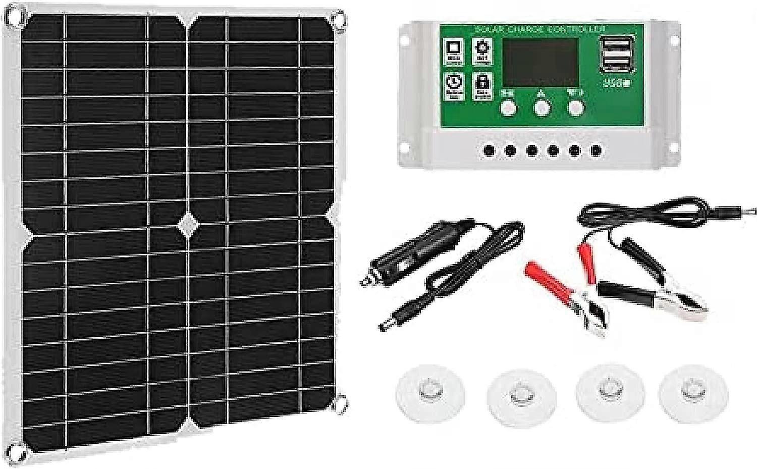 Portable 200W Solar Panel Kit with Charge Controller for 12V Battery Charging Off Grid Power