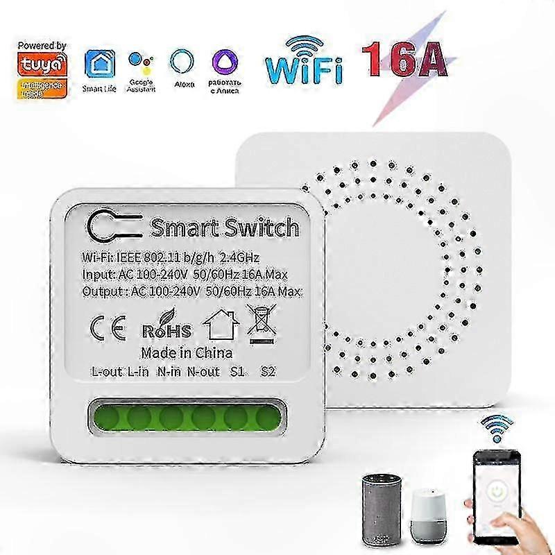 Mini WiFi Smart Switch 16A DIY Remote Timer Relay for Home Automation Work