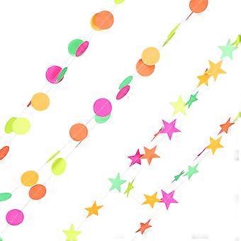 2pcs Paper Streamer Holiday Party Decor Banner Paper Glow in The Dark Party Garland