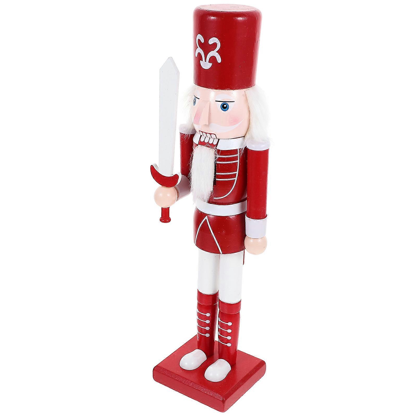Festive Nutcracker Figure Wooden Nutcracker Decoration for 2Pcs