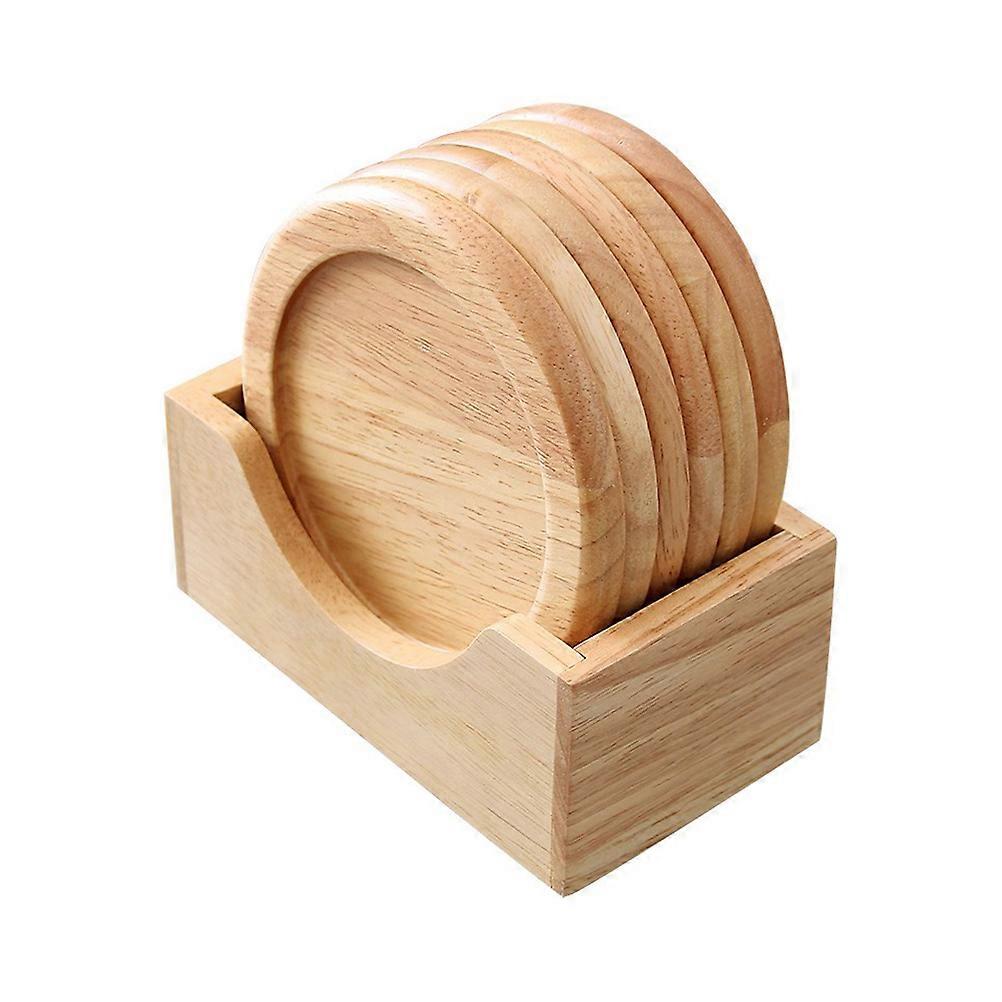 Creative Wooden Drink Coaster Set for Heat Insulation 1Set